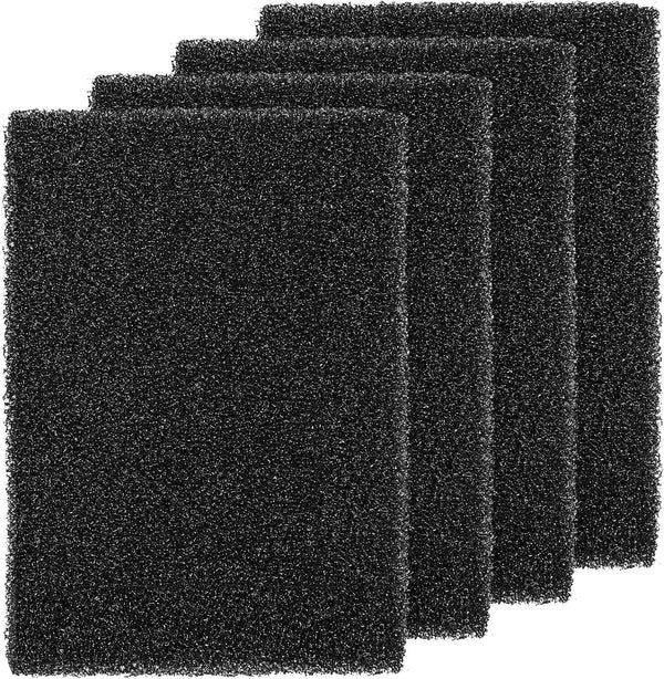 Honoson 4 Pack Aquarium Bio Sponge Filter Media Pad, Open Cell Foam Sheet Cut to Size, Black (8 x 4 x 1 Inch)