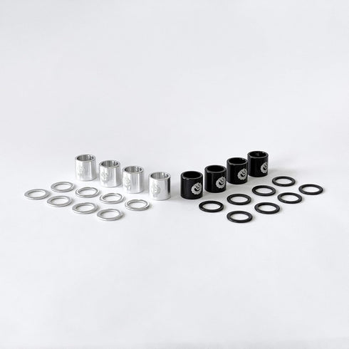 Fireball Dragon Precision Aluminum Spacers and Speed Rings Set for Skateboards and Longboards - 4X Spacers, 8X Washers