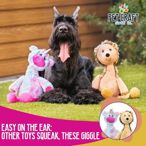 Pet Craft Supply Jiggle Giggle Dog Toys, Funny Giggling Sound, Soft Chew Cuddle Plush Toy for Medium to Large Breeds