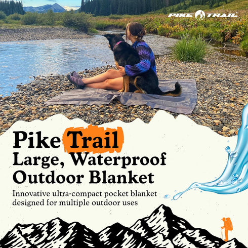 Pike Trail Pocket Beach Blanket, 60 in X 56 in, Lightweight Sand Proof, Waterproof for Outdoor Use
