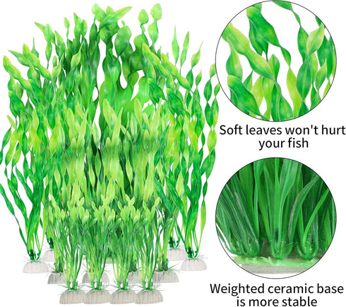 MyLifeUNIT Artificial Aquarium Plants, 13 Pack Plastic Seaweed Water Plants for Fish Tanks (Green) by MyLifeUNIT