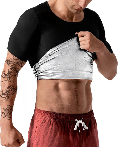 Men Sauna Shirt Sweat Suit Slimming Vest Workout Tank Top Waist Trainer