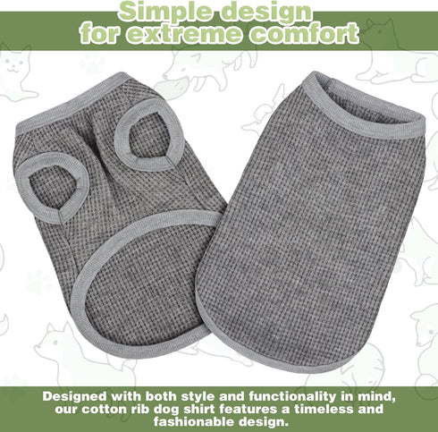 Cozy and Functional Dog Shirts for Small Puppies: Stretchable Gray Attire with Easy-On Design, Ideal for Chihuahuas and Yorkies - Enhance Comfort and Playfulness on Chill Days Small