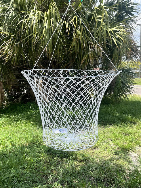 LEE FISHER SPORTS 18" 12" , Double Ring Cotton Crab net, Opening, deep, with Small Floats and line, Catch Crab for Fun