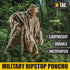 M-Tac Tactical Rain Poncho - Army Military Waterproof Ripstop Shelter for Camping and Outdoor Hunting