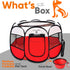 8-Panel SereneLife On-The-Go Foldable Portable Pet Tent Playpen for Dog & Cat w/Food/Water Bowl, Mesh Exercise Puppy