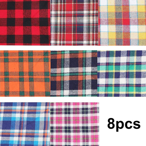 8 Pack Triangle Dog Bandanas, Reversible Plaid Painting Bibs, Washable Christmas Dog Apparel & Accessories Set