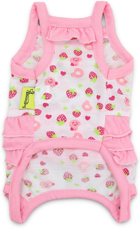DroolingDog Small Dog Girl Clothes, Pet Dress for Small Dogs, Pink