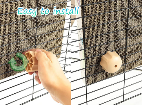 Cat Scratching Post for Cage, Wall Mounted Cat Scratcher, Cardboard Scratcher, SCRC-40X10