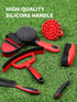 9-Piece Set Harrison Howard Horse Grooming Kit, with Non-Slip Silicone Grip for Bathing, Shedding & Hoof Care Red