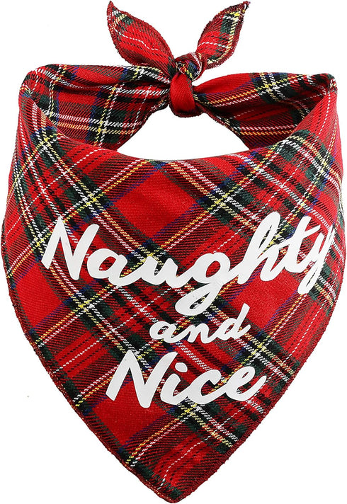 Christmas Bandanas for Dogs, 3 Pack Plaid Pet Bandana for Medium Large Dogs