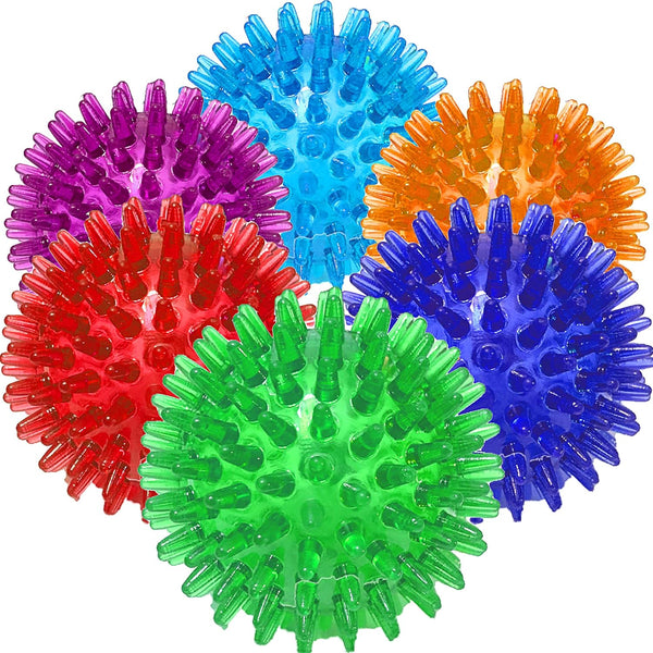 6 PACK Dog Squeaky Toys, 2.6'' Non-Toxic TPR Rubber Balls for Small Medium Dogs, Fetch Toys