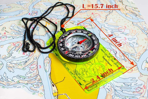 TurnOnSport Orienteering Compass - Advanced Scout Compass for Hiking, Camping, and Backpacking