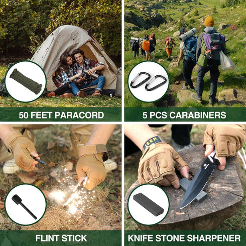 Mossy Oak Hatchet and Machete Knife Set with Sheath, One-Piece Axe & Hunting Knives, Ideal Gift for Men