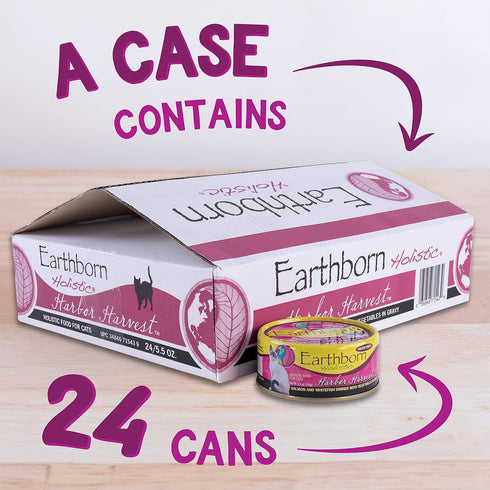 Earthborn Holistic Harbor Harvest Grain-Free Moist Cat Food, 3 Ounce (Pack of 24)