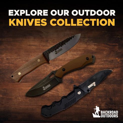 Fixed Knife with Sheath, 3CR13 Stainless Steel Blade, 8 Inches for Hunting, Fishing, Hiking, Camping