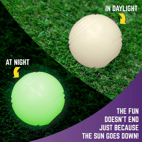 Chew King Glowing Fetch Ball Dog Ball Toys 3 Inch Pack of 2 Fits Ball Launcher
