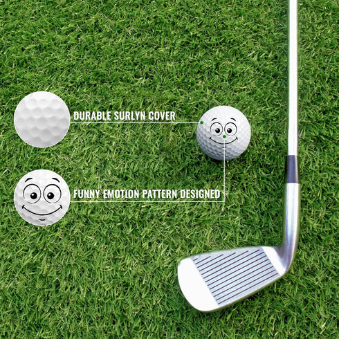 Syhood 12 Pcs Funny Golf Balls, Emotion Face Novelty Golf Balls, Cute Golf Accessories for Boys Girls