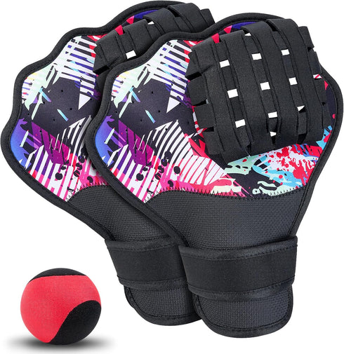 Strdfeve Water Ball and Gloves Set,1PC Water Bouncing Ball&2PCS Catch Mitts,Pool Baseball Catching