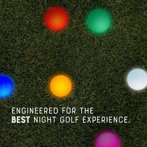 Premium LED Night Golf Balls - Set of 6, Ultra Bright Glow for Nighttime Play, Durable Light-Up Balls