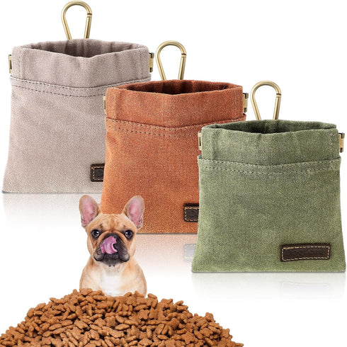3 Pcs Dog Treat Pouch, Hands-Free Training Bags with Auto Closure, Dog Snack Holder for Pet Travel