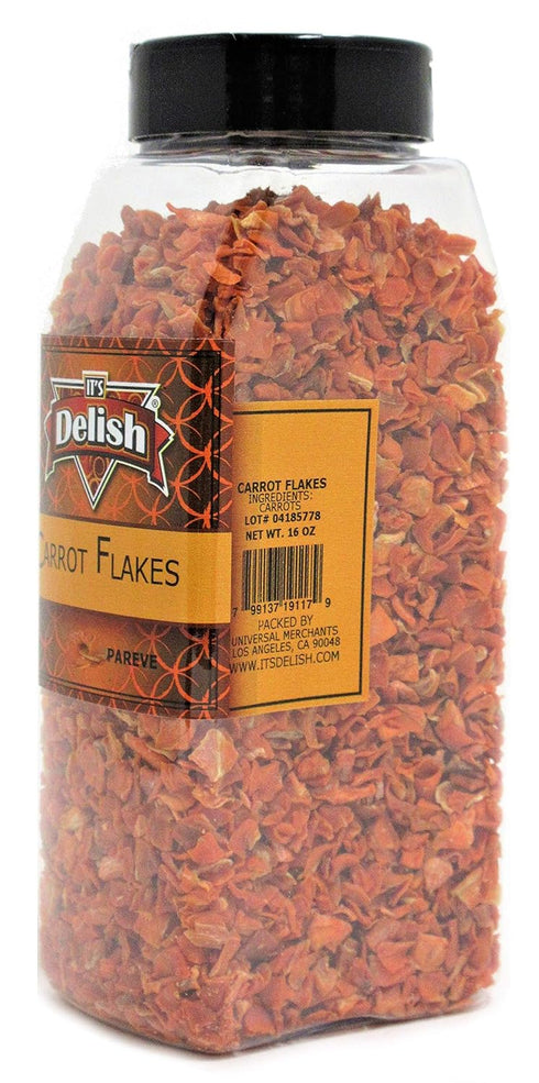 Dried Carrots by Its Delish, Large Reusable Container of Dehydrated Carrot Dices for Soup Vegetables, Food Supply