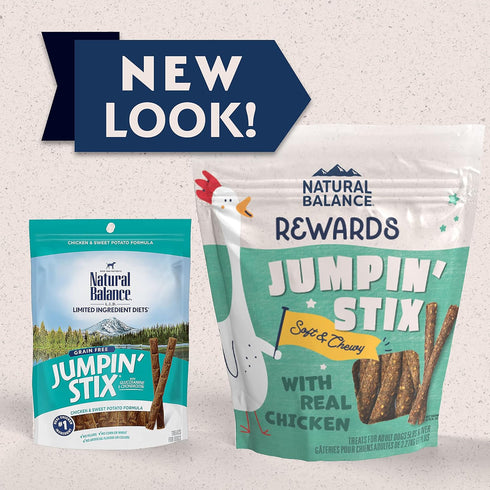 Natural Balance Limited Ingredient Rewards Jumpin' Stix - Grain-Free Dog Treats, Chicken Recipe, 10 Ounce