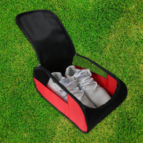 Outdoor Golf Shoes Bags, Travel Shoes Bags Zippered Sport Shoes Bag (Red)