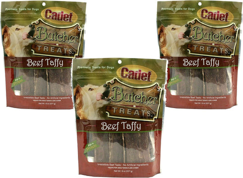 Cadet 3 Pack Butcher Treats, 8 Ounces Each, 100% Beef Dog Snacks