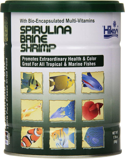 1.76-Ounce Hikari Bio-Pure Freeze Dried Spirulina Brine Shrimp Cubes for Pets