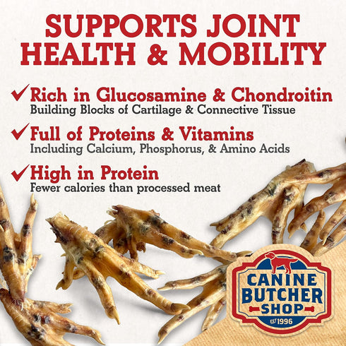 Chicken Feet Dog Treats, Made in USA (30-Pack), Dehydrated All Natural Dog Chews & Snacks