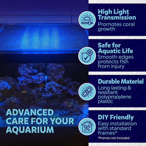 Clear Mesh Netting Material 4'x5', Plastic Mesh Screen for Fish Aquarium Top Cover, Aquarium Mesh Screen