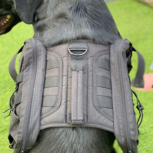Large Dog Backpack - Outdoor Hound Saddle Bag with Side Pockets for Small Medium Large Dogs, Black M