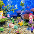 Jetec Miniature Mermaid Figurines Aquarium Fish Tank Ornament with Simulated Seaweed for DIY Craft Desk Decoration