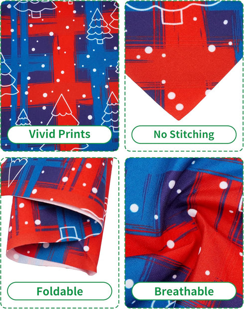 100 Pack Set PET SHOW Christmas Dog Bandanas Bulk for Small Medium Dogs No Stitch Scarves Xmas Triangle Bibs Kerchief