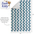 Fresh Kitty Durable XL Jumbo Foam Litter Mat - Phthalate and BPA Free, Water Resistant, Easy Clean, Chevron, Blue/White