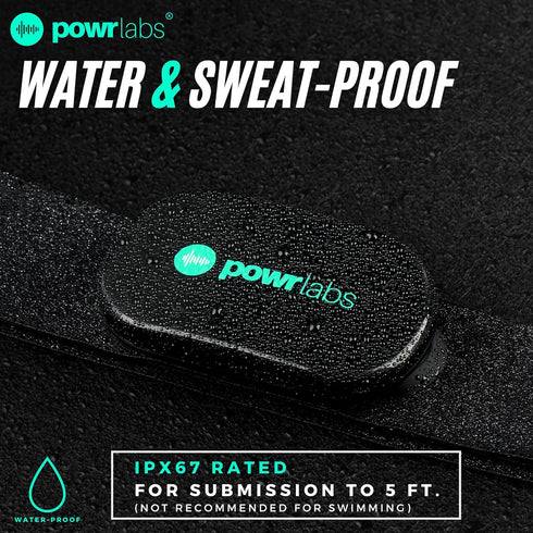 Powr Labs Bluetooth and ANT+ Heart Rate Monitor Chest Strap - Compatible with Polar, Garmin, Peloton