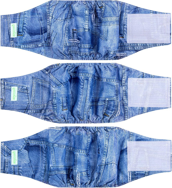 Wegreeco Jeans Washable Dog Diaper Male (Pack of 3) - Washable Male