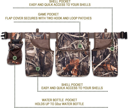 UIIHUNT Adjustable Dove Hunting Belt - Game Bag and Shooting Accessories