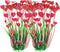 MyLifeUNIT 2 Pack Aquarium Plants, Tall Plastic Fish Tank Decorations, 15.75 Inches (Pink)