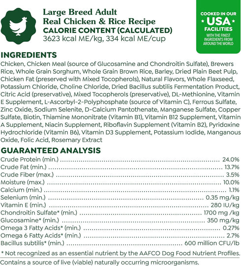 Greenies Smart Essentials Adult Large Breed High Protein Dry Dog Food - Real Chicken & Rice Recipe, 15 lb Bag