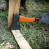 KSEIBI Wood Axe, Small Outdoor Camp Hatchet for Splitting and Kindling Wood, Forged Steel Blade