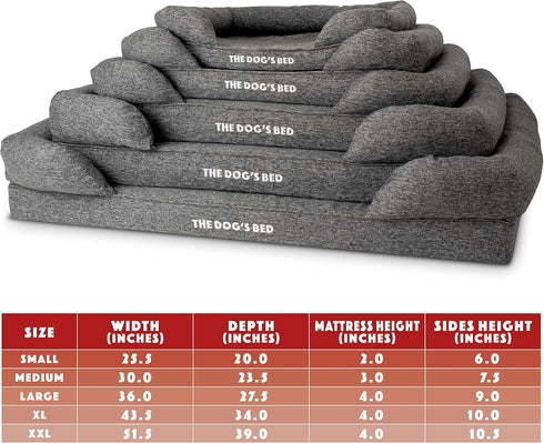 Replacement Outer Cover ONLY for The Dog's Bed, Washable Oxford Fabric, Medium (Grey Linen)