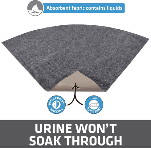 Drymate Corner Cat Litter Trapping Mat (Ridged Design), Waterproof and Machine Washable, Soft on Kitty Paws