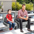 Stadium Seats with Back Support and Cushion, Folding Stadium Chair Includes Shoulder Strap and Cup Holder, Portable