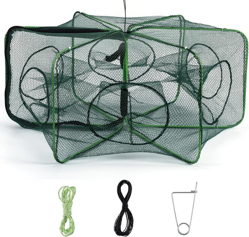 Alwonder Minnow Crab Fish Trap, Foldable Crawfish Crayfish Trap with Luminous Rope