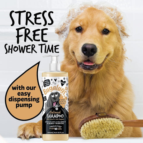 Oatmeal & Aloe Vera Dog Shampoo, Professional Vegan Pet Shampoo & Conditioner for Smelly Dogs