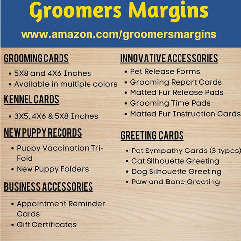 Dog Grooming Report Cards (Pad of 100, 5.5 X 8.5 Inches) for Grooming Salon