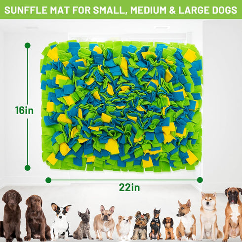 (16"*22") Snuffle Mat for Dogs, Interactive Dog Toys for Slow Feeding & Smell Training Indoor Outdoor, Enrichment Pet