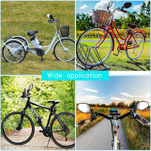 Hestya Bike Mirror, 360 Degree Adjustable Handlebar Mirror, Shockproof Acrylic Convex